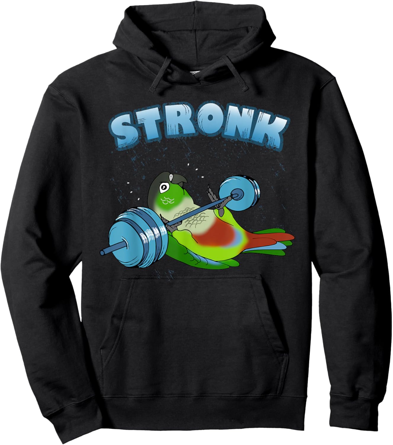 Stronk Conure fitness Parrot workout Conure Gym Birb memes Hoodie - Hoodie | Black