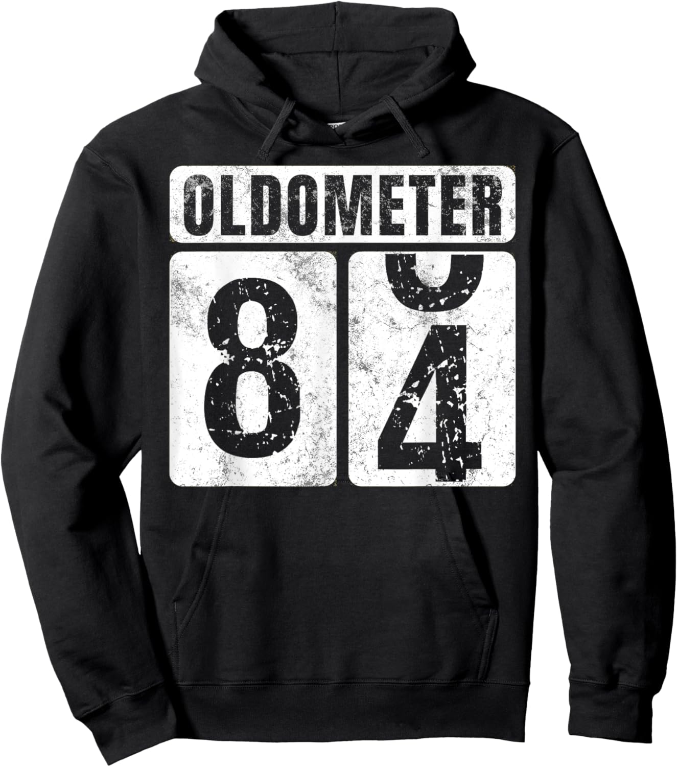 Oldometer 84 Shirt Vintage Funny 84th Birthday Gift Hoodie - Hoodie | Black