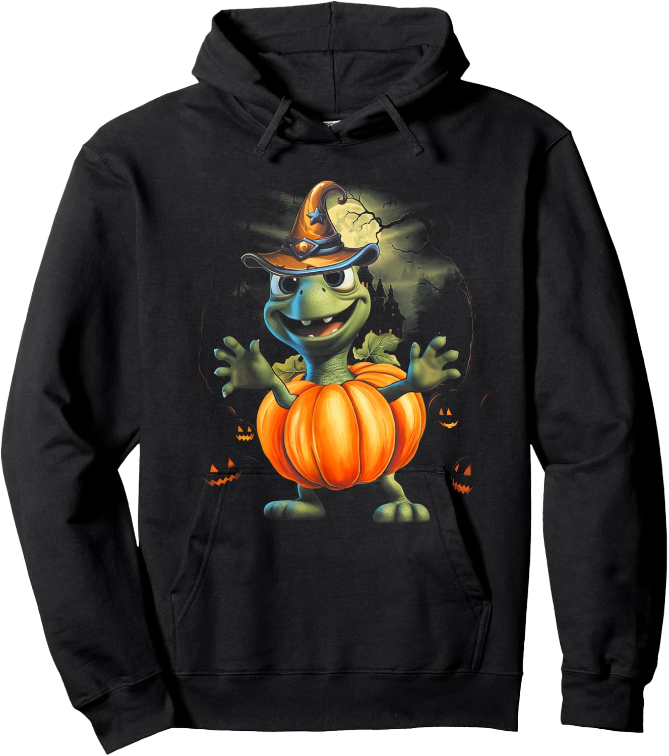 Cute Sea Turtle Pumpkin Halloween Costume Ocean Life Animal Hoodie - Hoodie | Black