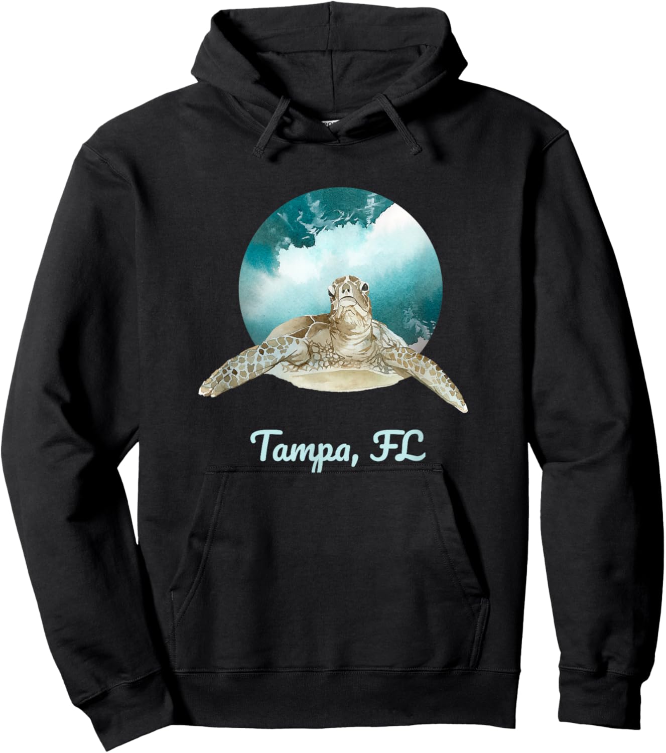 Tampa, FL Ocean Animals Sea Turtle Lovers Hoodie - Hoodie | Black