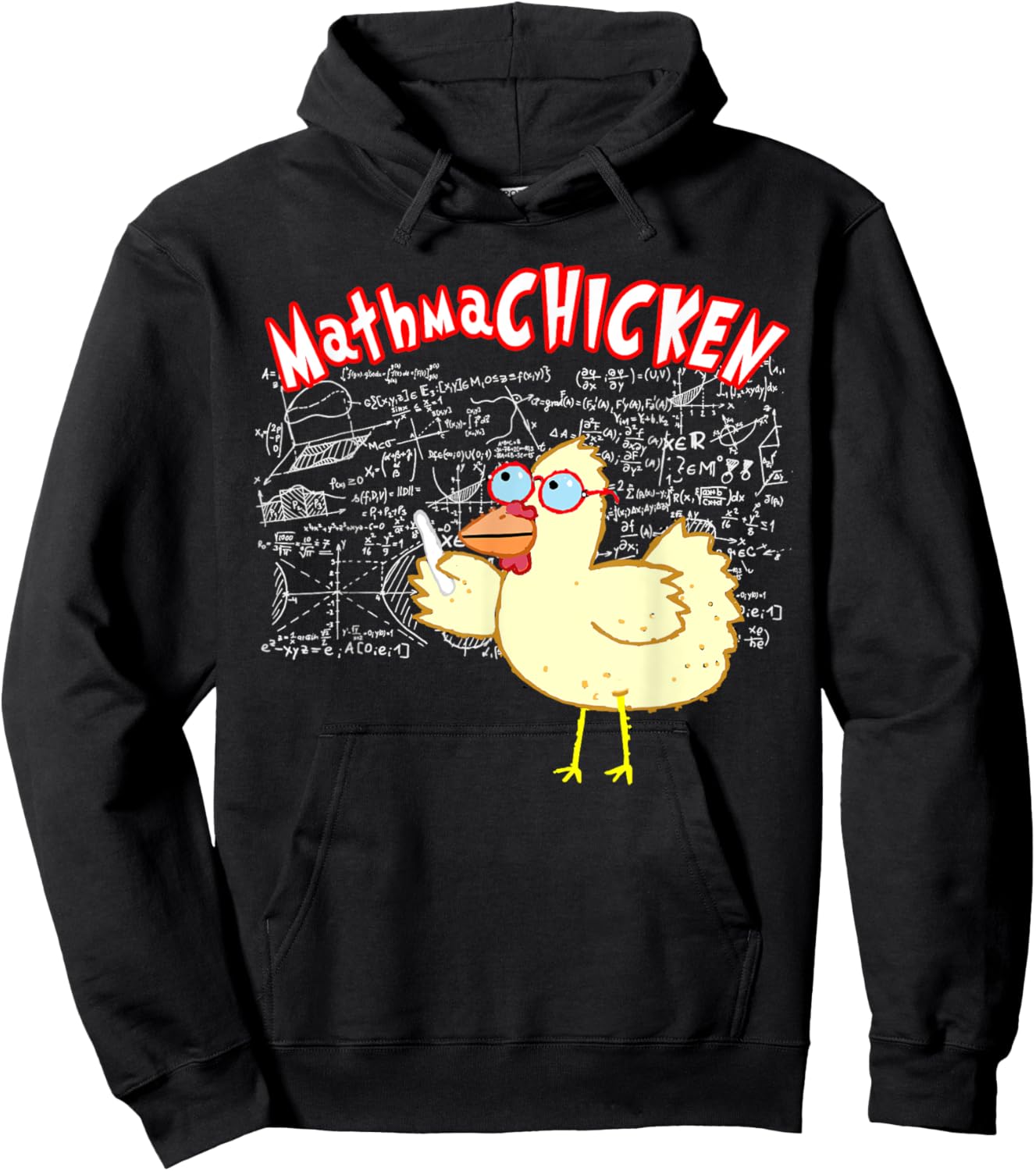 MathmaCHICKEN Funny Mathematics Teacher Student Chicken Women Girls Kids Hoodie - Hoodie | Black