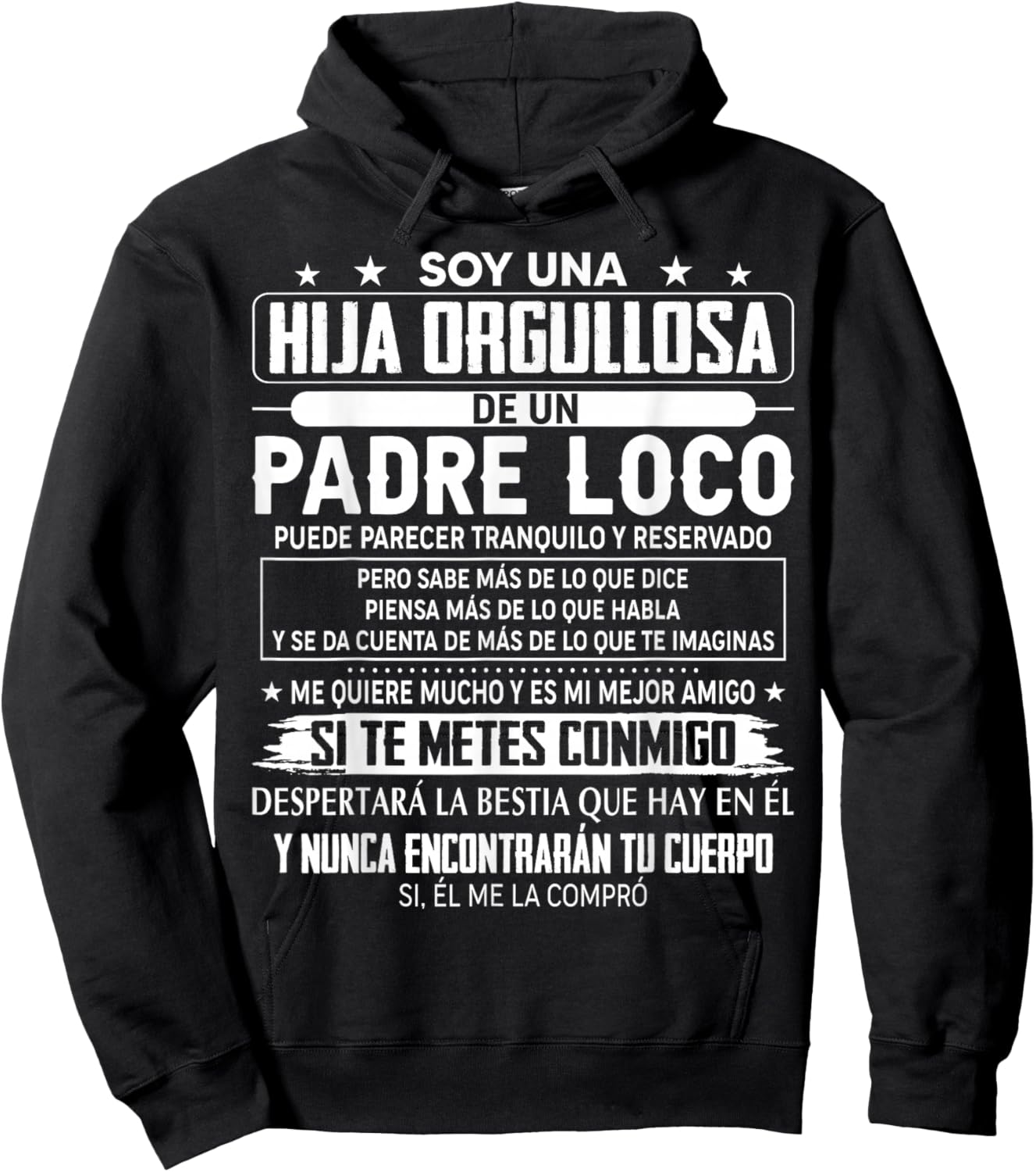 I'm a proud daughter of a crazy father can Hoodie - Hoodie | Black
