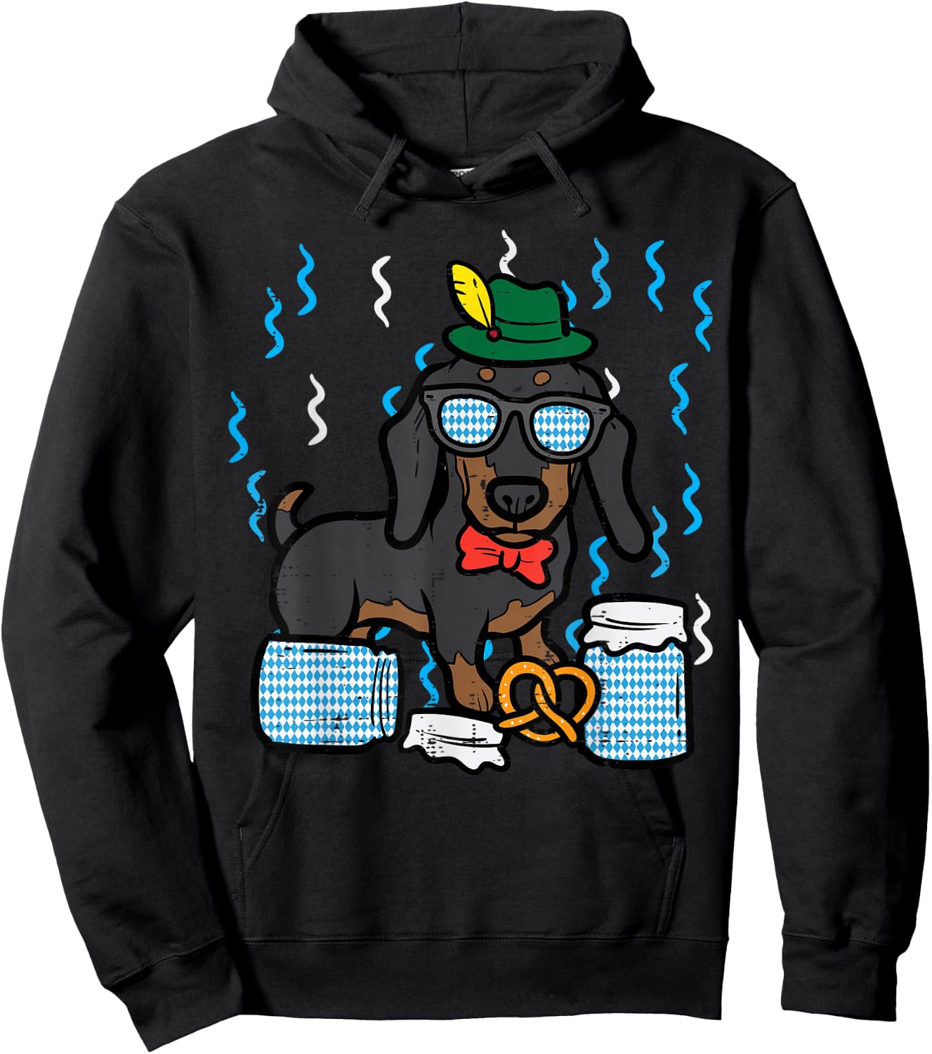 Oktoberfest German Dachshund Dog Owner Doxie Kids Women Men Hoodie - Hoodie | Black