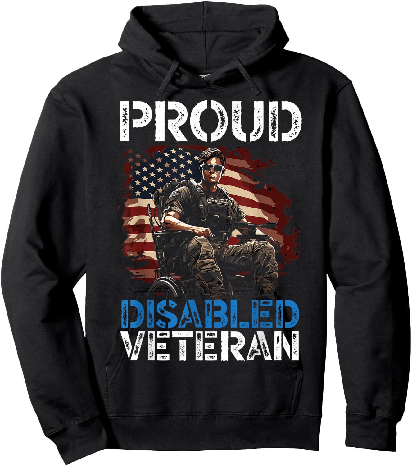 Disabled Veteran Armed Forces Military Soldier Army USA Hoodie - Hoodie | Black