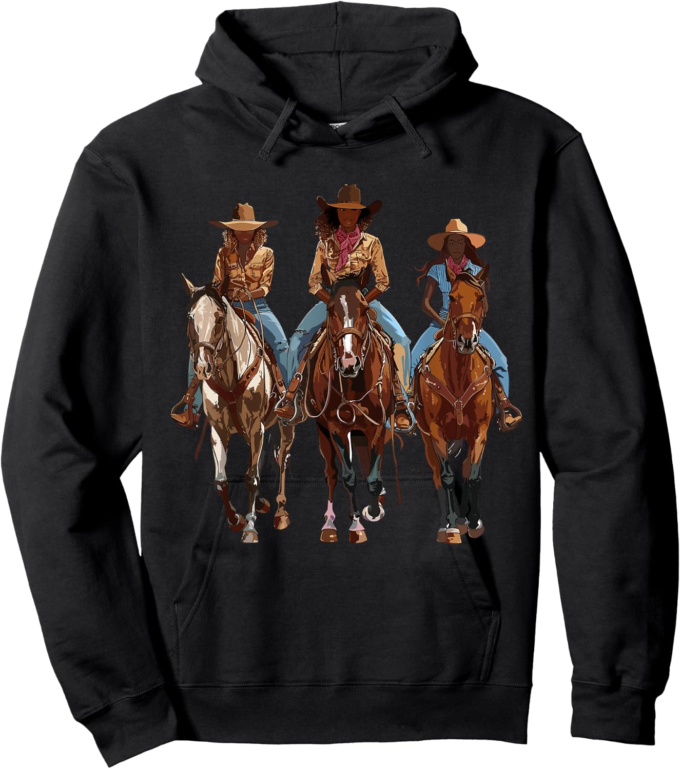 Black African American Cowgirl Western Country Texas Rodeo Hoodie - Hoodie | Black