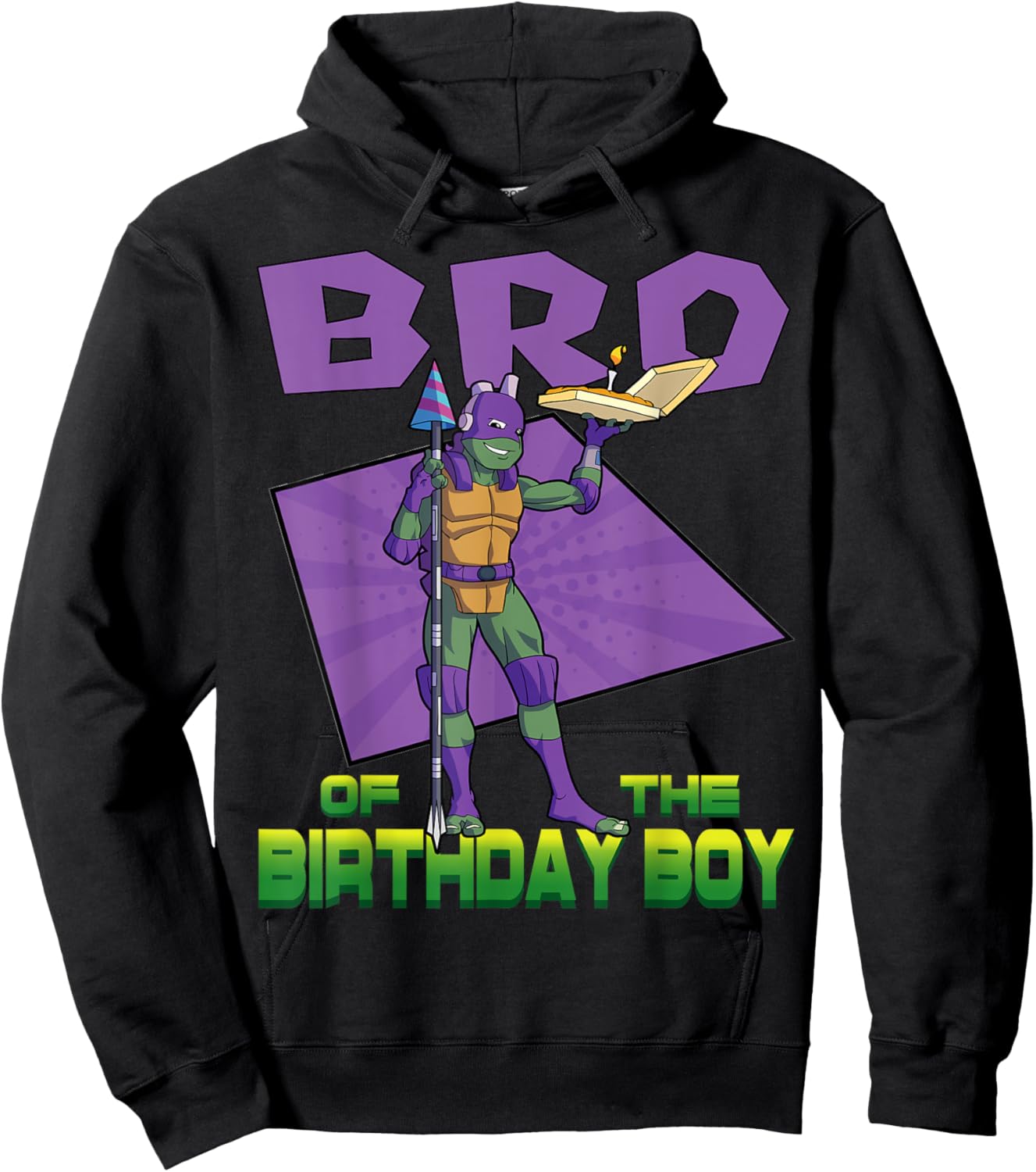 Mademark x Teenage Mutant Ninja Turtles - Donnie Brother of the Birthday Boy Pizza Theme Party Hoodie - Hoodie | Black