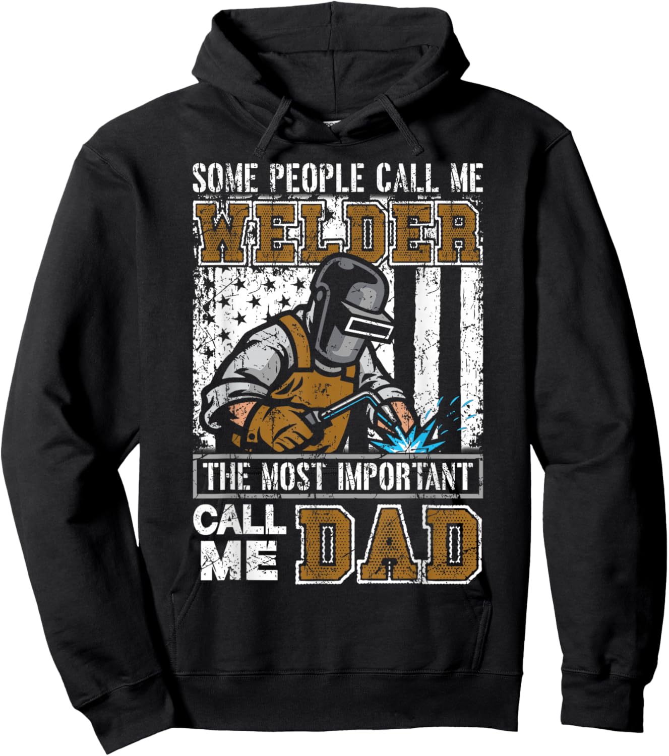 Welder Dad Fathers Day Funny Daddy Men Welding Dad Gift Hoodie - Hoodie | Black
