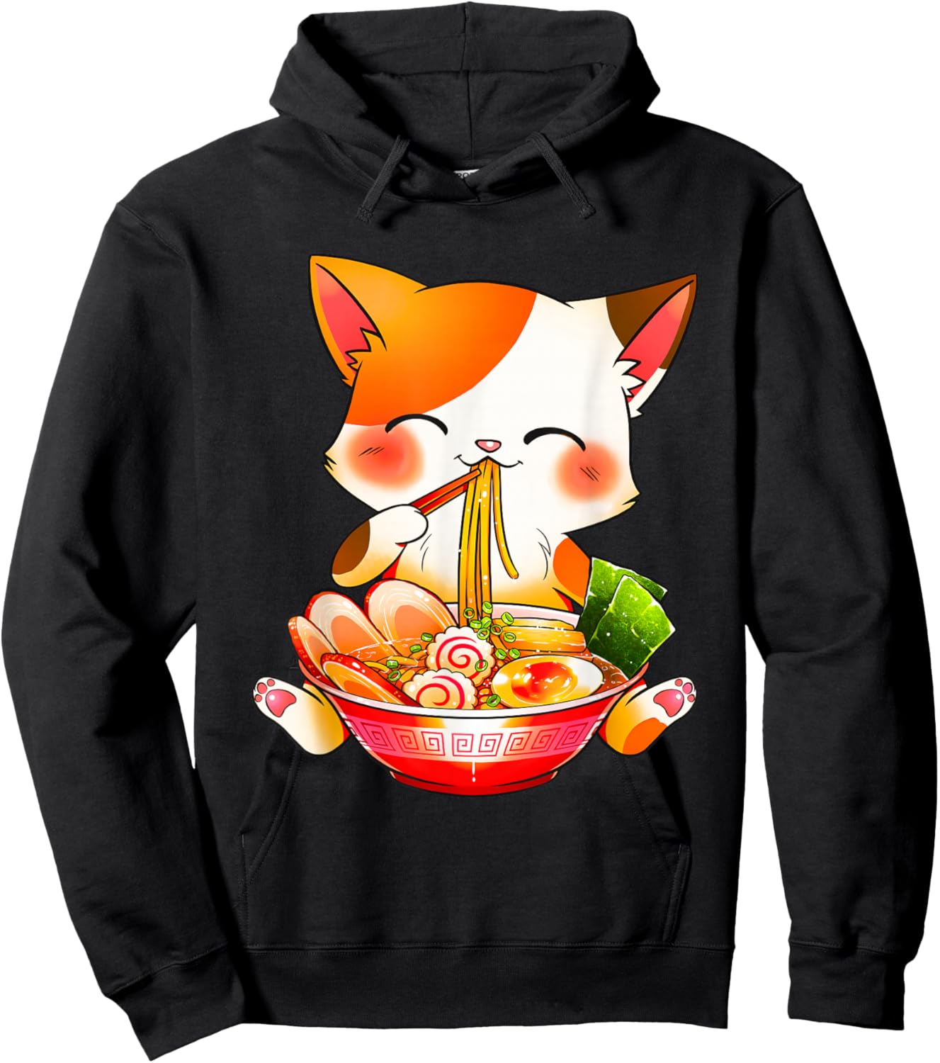 Ramen Cat Neko Anime Kawaii Japanese Merch Gifts Women Girls Small Hoodie - Hoodie | Black