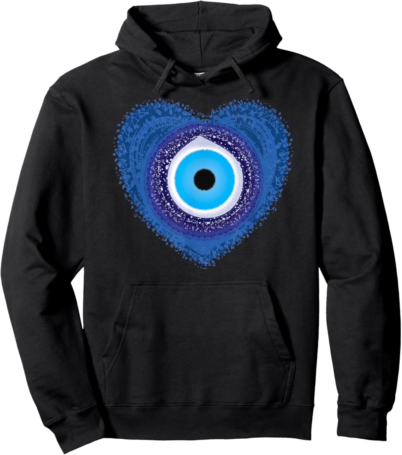 Evil Eye Protect Against Evil Greek Heart of Love Hoodie - Hoodie | Black