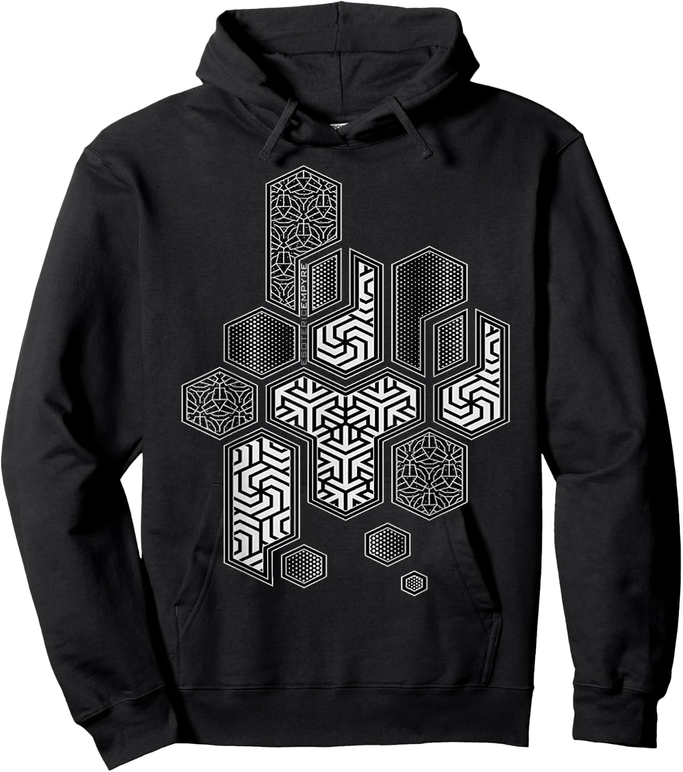 Sacred Geometry Hexagonal Pattern Chaos Hoodie - Hoodie | Black
