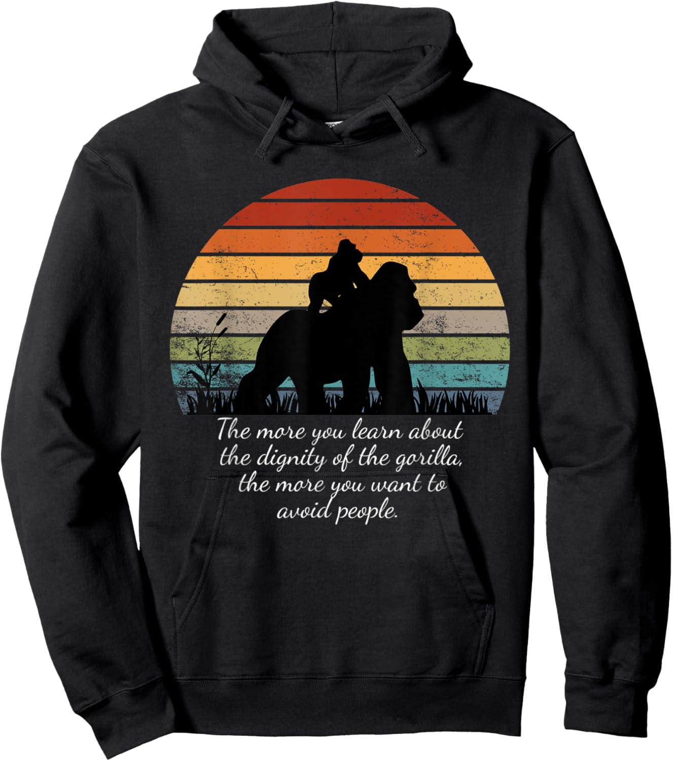 The More You Learn About the Dignity of the Gorilla retro Hoodie - Hoodie | Black