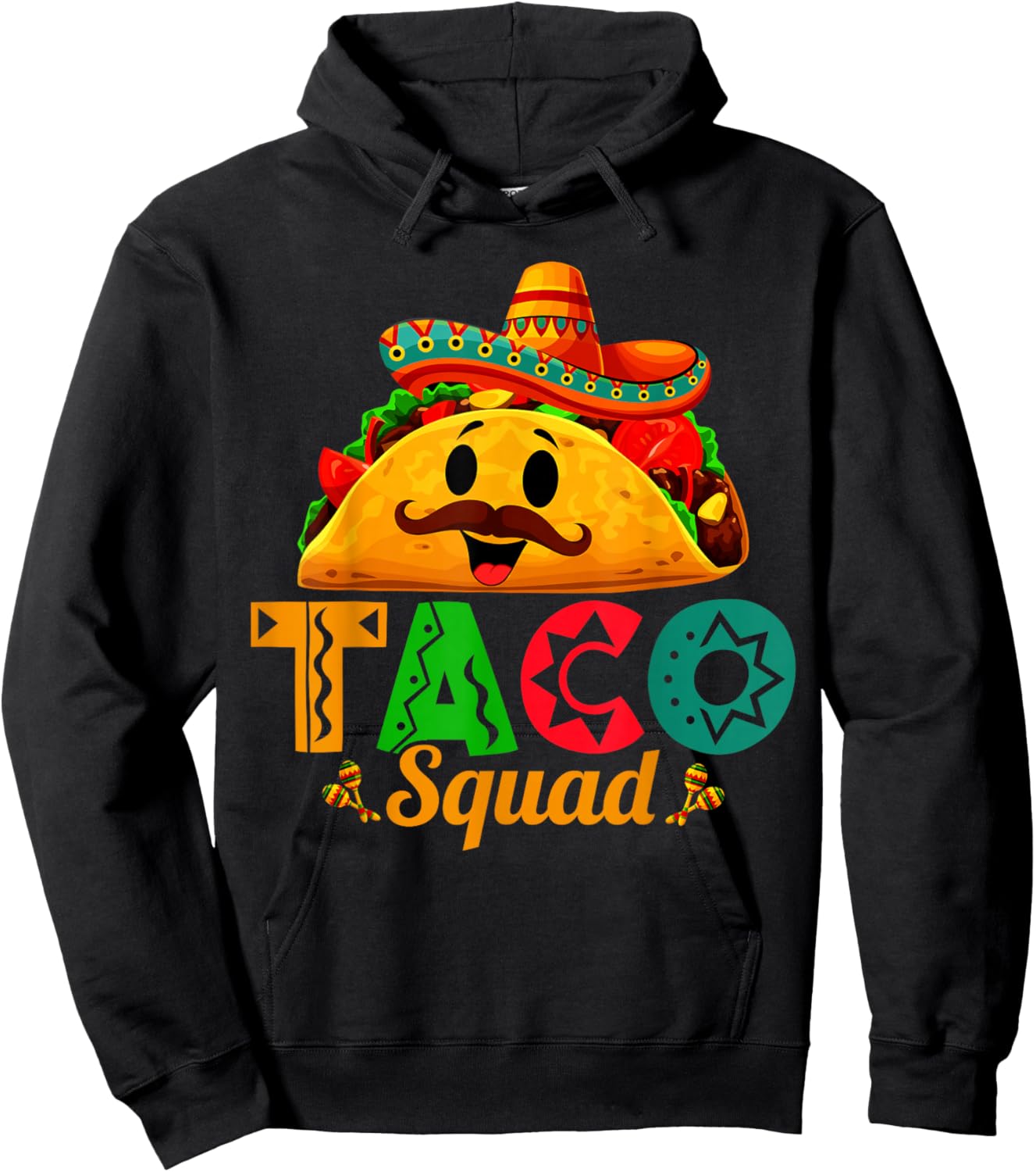 Mexican Food Lover Cute Taco Squad Hoodie - Hoodie | Black