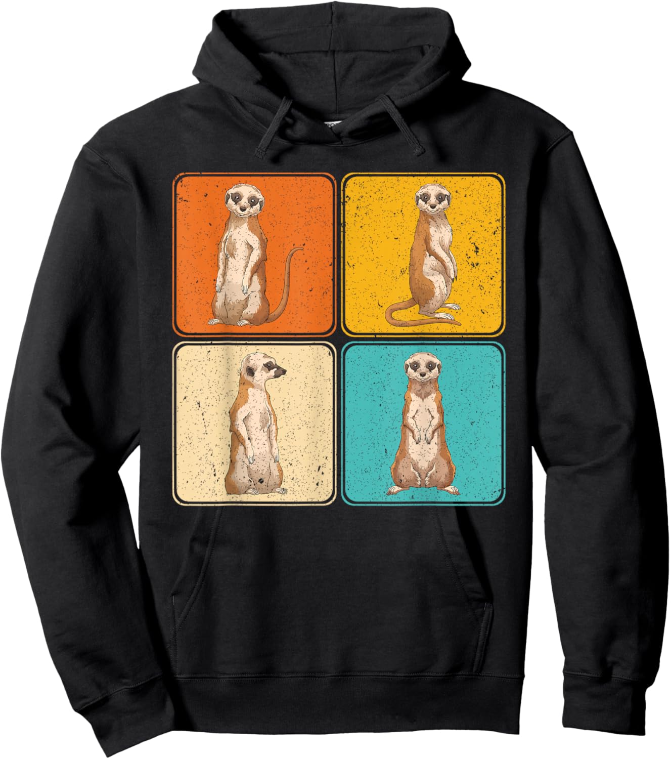 Pop Art Cute Africa Zoo Animal Lover Meerkat Hoodie - Hoodie | Black