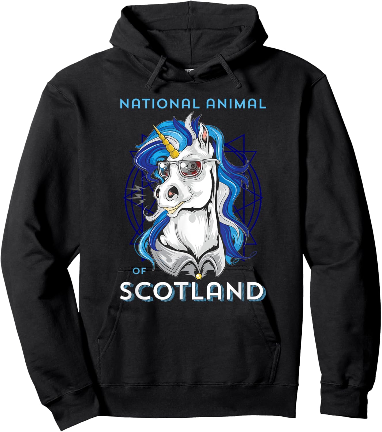 Scottish Unicorn Shirt Scotland Coat of Arms Rugby Hoodie - Hoodie | Black