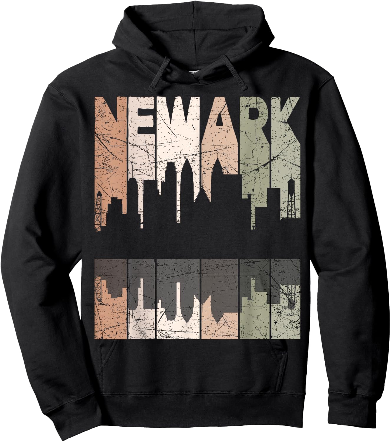 Newark Vintage Newark New Jersey Retro Newark Skyline Hoodie - Hoodie | Black