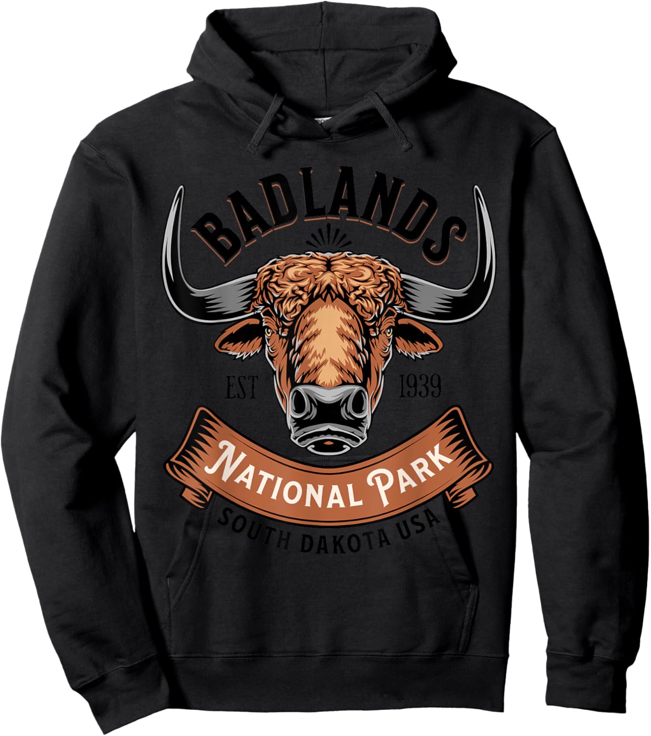 Badlands National Park South Dakota Buffalo Hike Outdoors Hoodie - Hoodie | Black