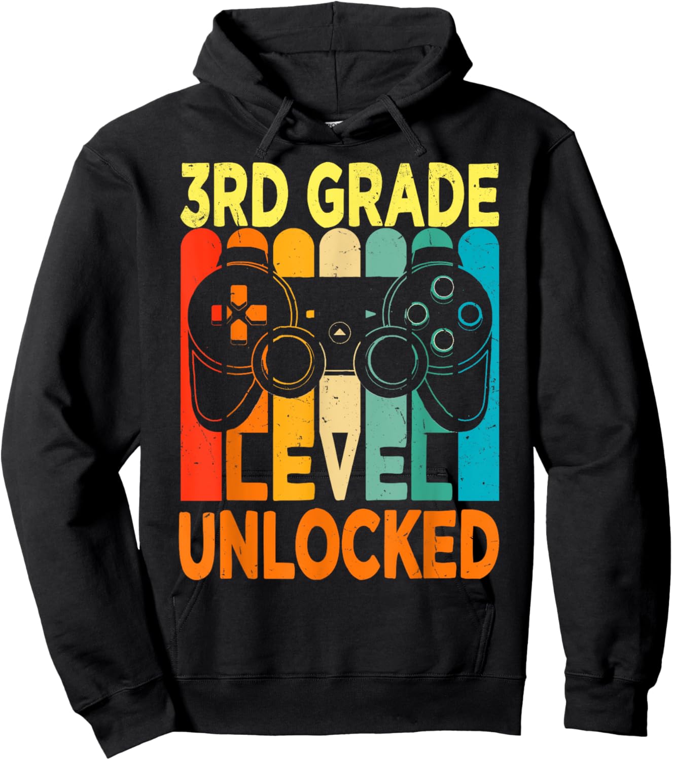 Hello 3rd Grade Level Unlocked Video Game Back to School Boy Hoodie - Hoodie | Black