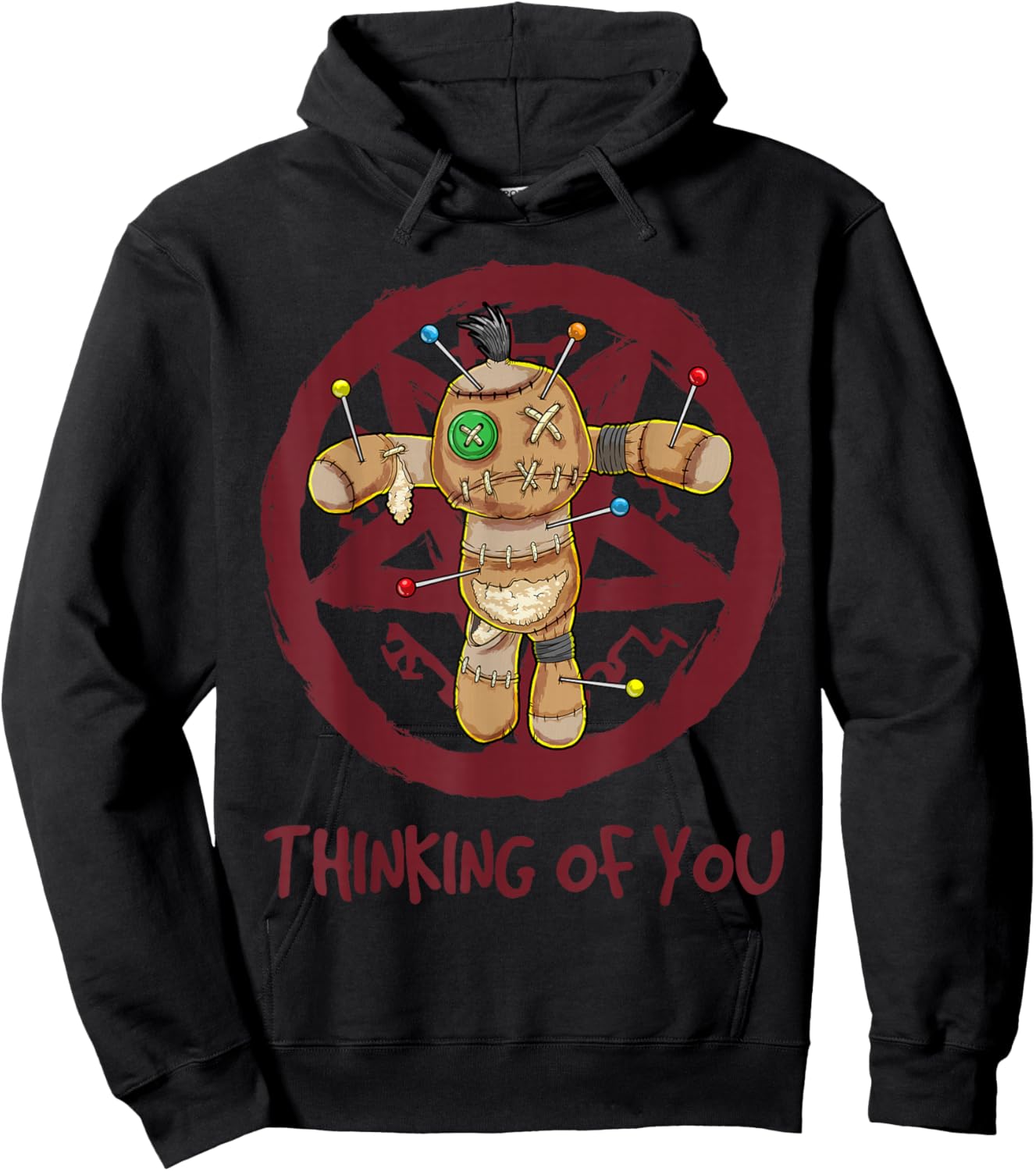 Voodoo Doll Thinking of You Satanic Pastel Hoodie - Hoodie | Black