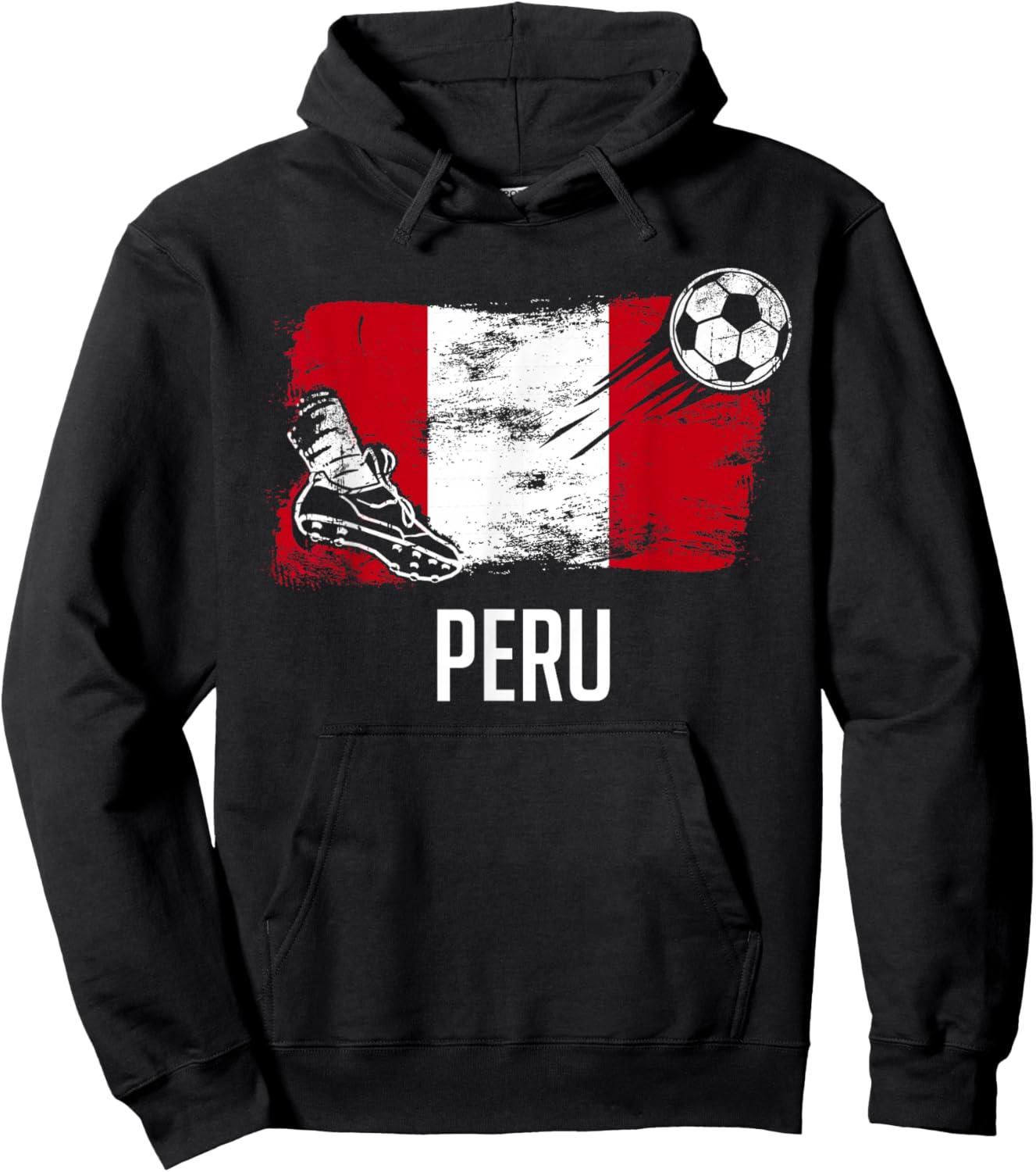 Peru Flag Jersey Peruvian Soccer Team Peruvian Hoodie - Hoodie | Black