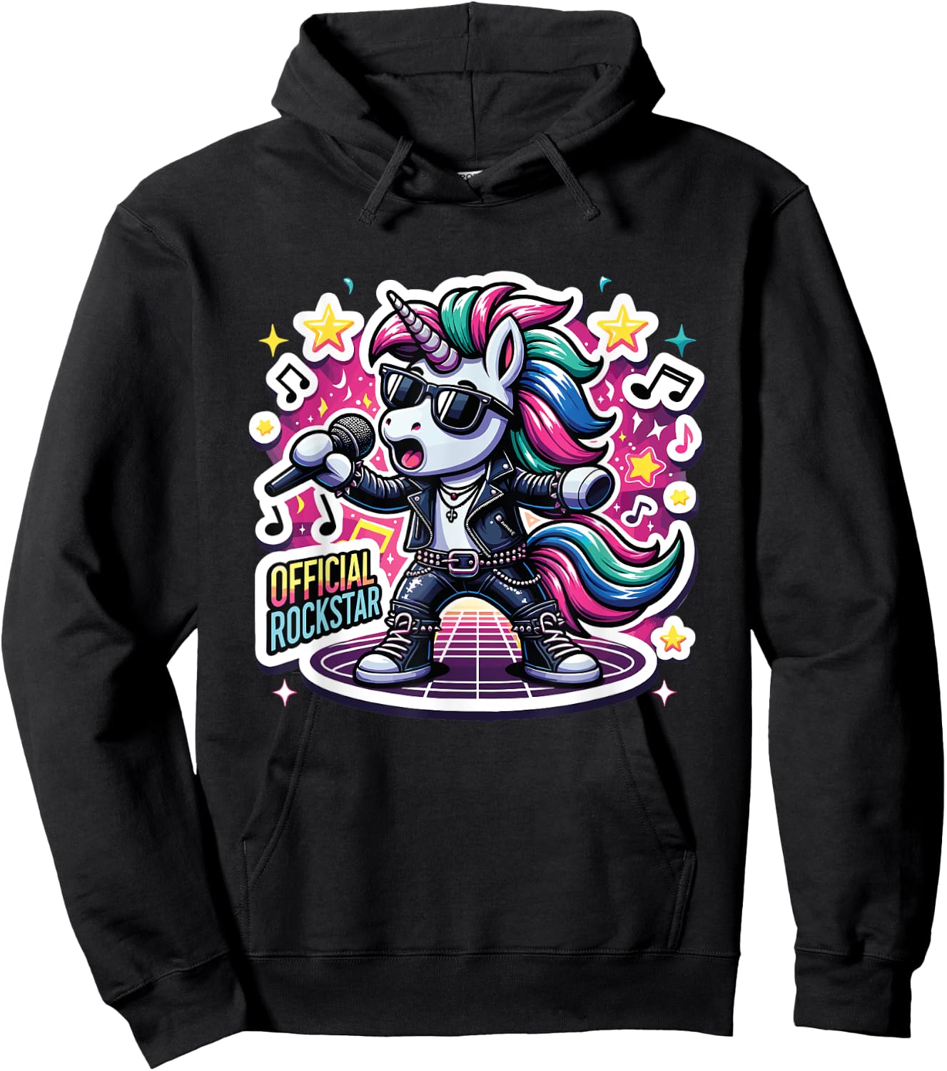 Funny unicorn Singer Rockstar Band official rockstar Hoodie - Hoodie | Black