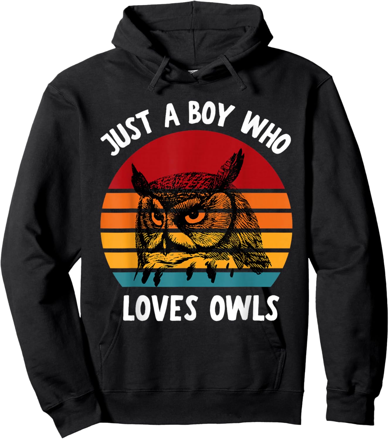 Just A Boy Who Loves Owls Funny Kids Boys Baby Toddler 5T Hoodie - Hoodie | Black