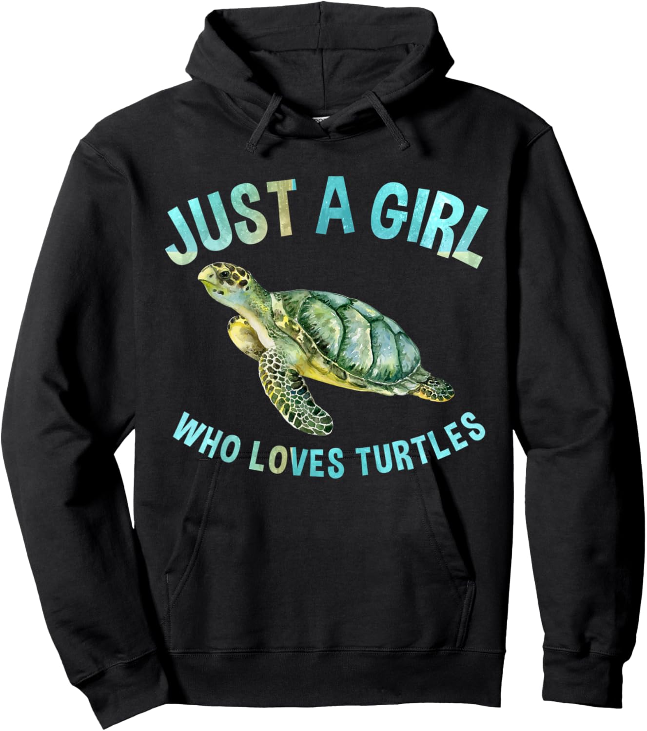 Just A Girl Who Loves Turtles Cute Sea Turtle Lover Hoodie - Hoodie | Black