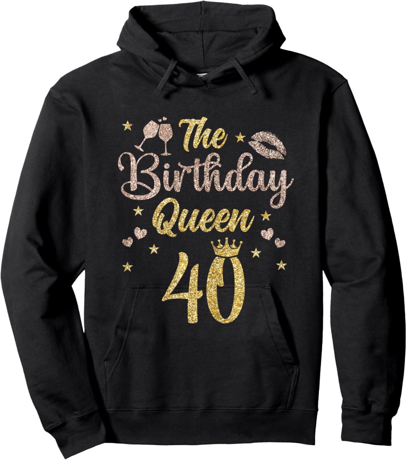 40 Years Bday Queen 40th Birthday Queen Forty Hoodie - Hoodie | Black
