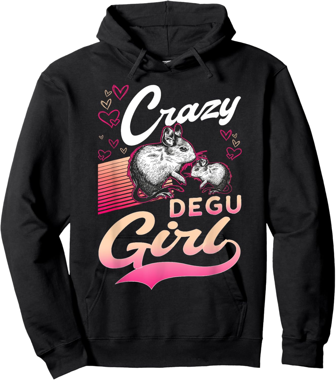 Crazy Degu Girl Degu Girl Degu Hoodie - Hoodie | Black