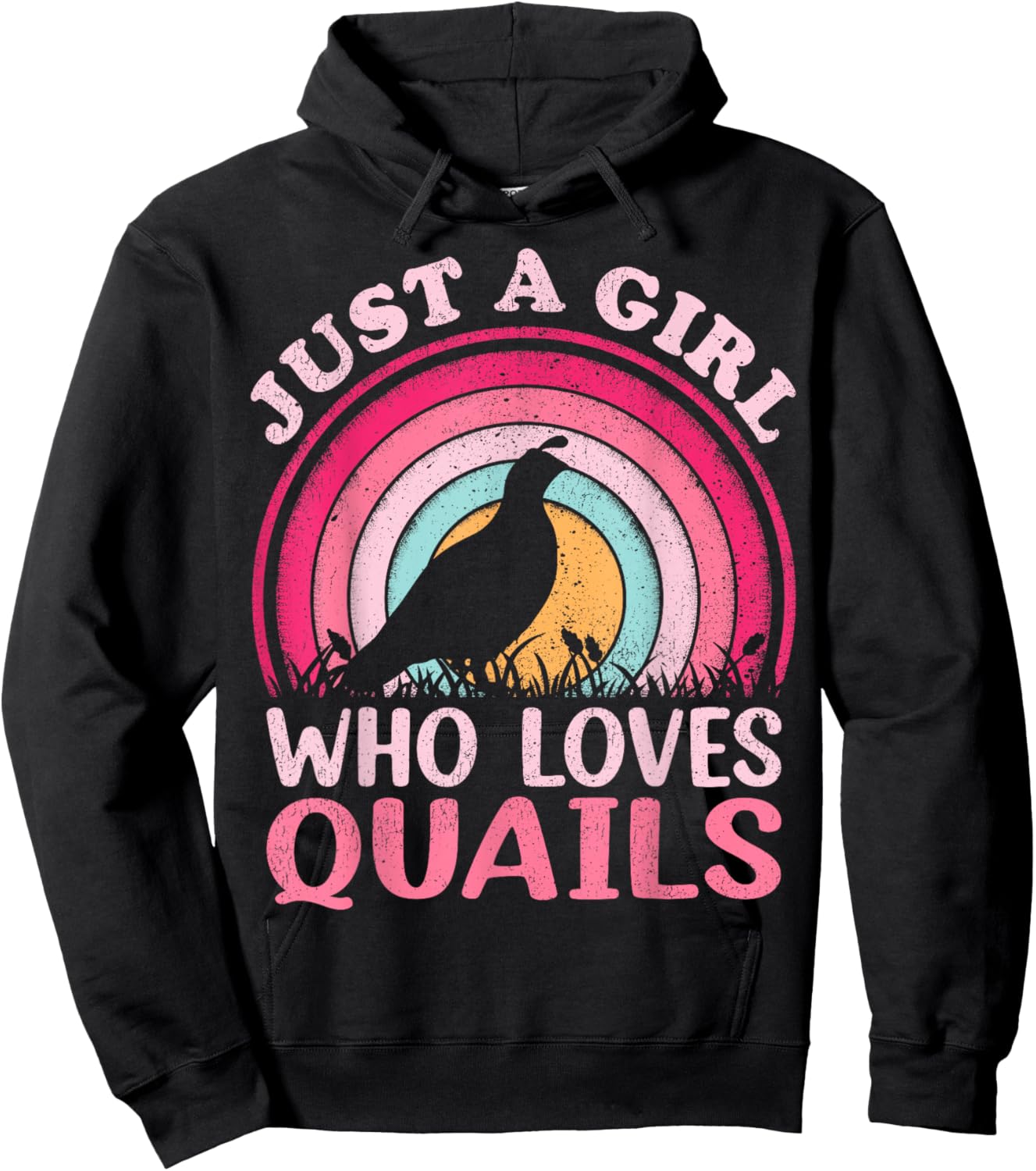 Quail Bird Vintage Retro Just A Girl Who Loves Quails Hoodie - Hoodie | Black