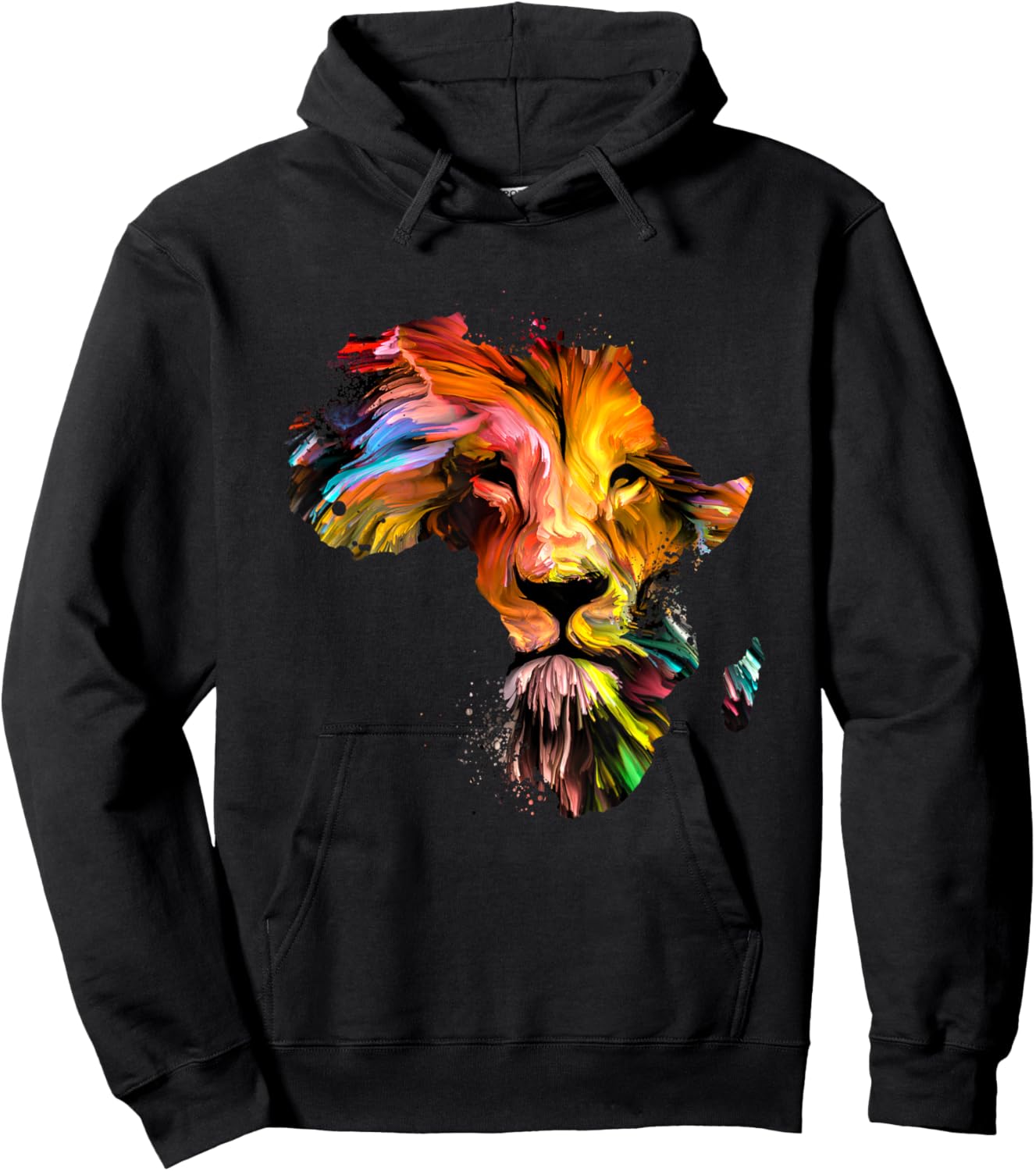 Vintage African Lion | Lion Face | Zoo Animal | Lion Hoodie - Hoodie | Black