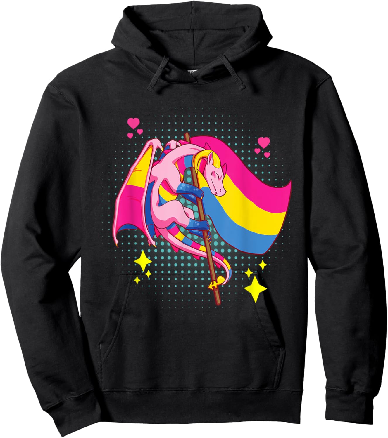 Pansexual Pride Stuff Pan Dragon Video Game Geek Hoodie - Hoodie | Black