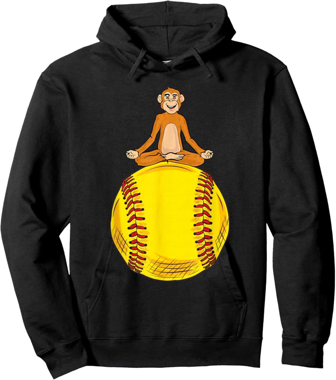 Fastpitch Monkey Funny Softball Hoodie - Hoodie | Black