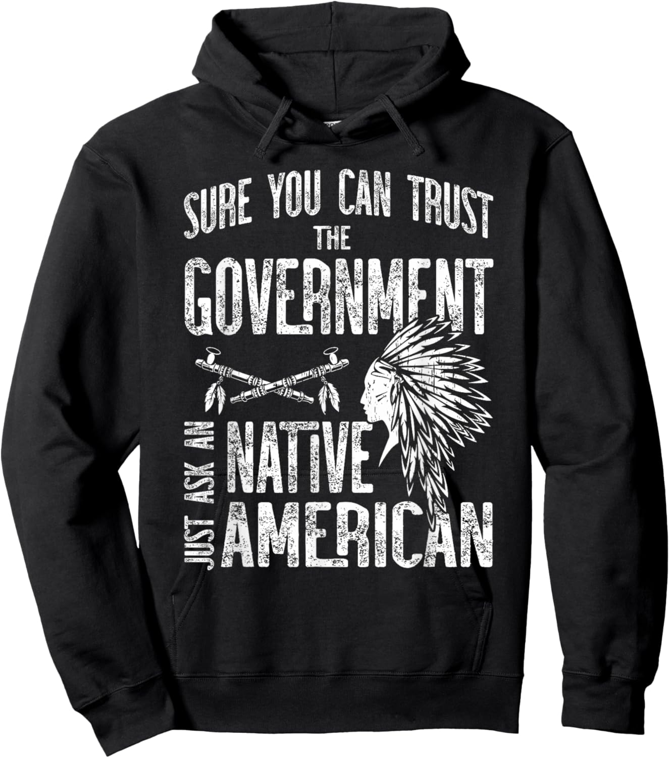 Sure You Can Trust The Government Ask an Native American Small Hoodie - Hoodie | Black