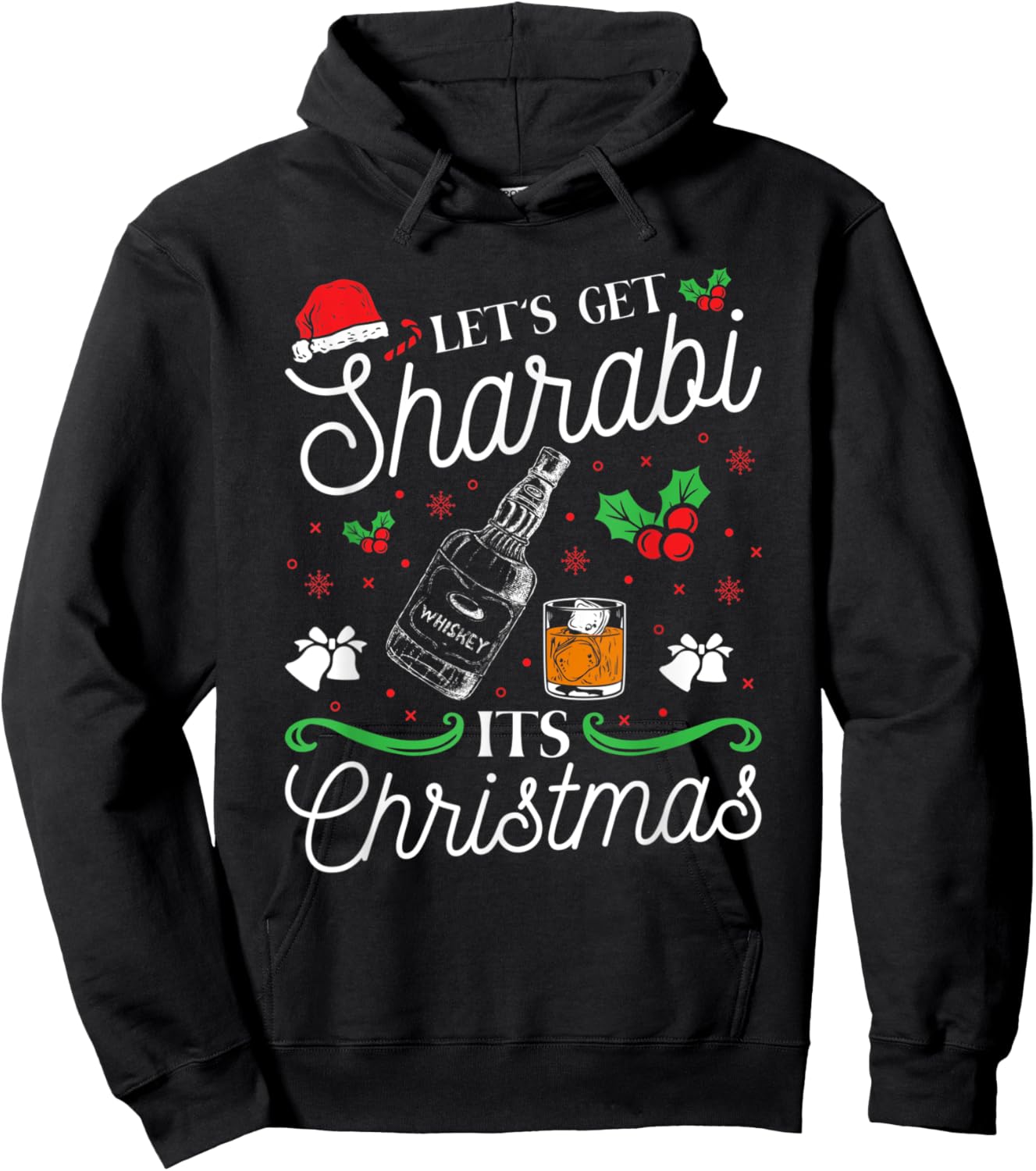 Funny Desi Indian Punjabi Lets Get Sharabi It's Christmas Hoodie - Hoodie | Black