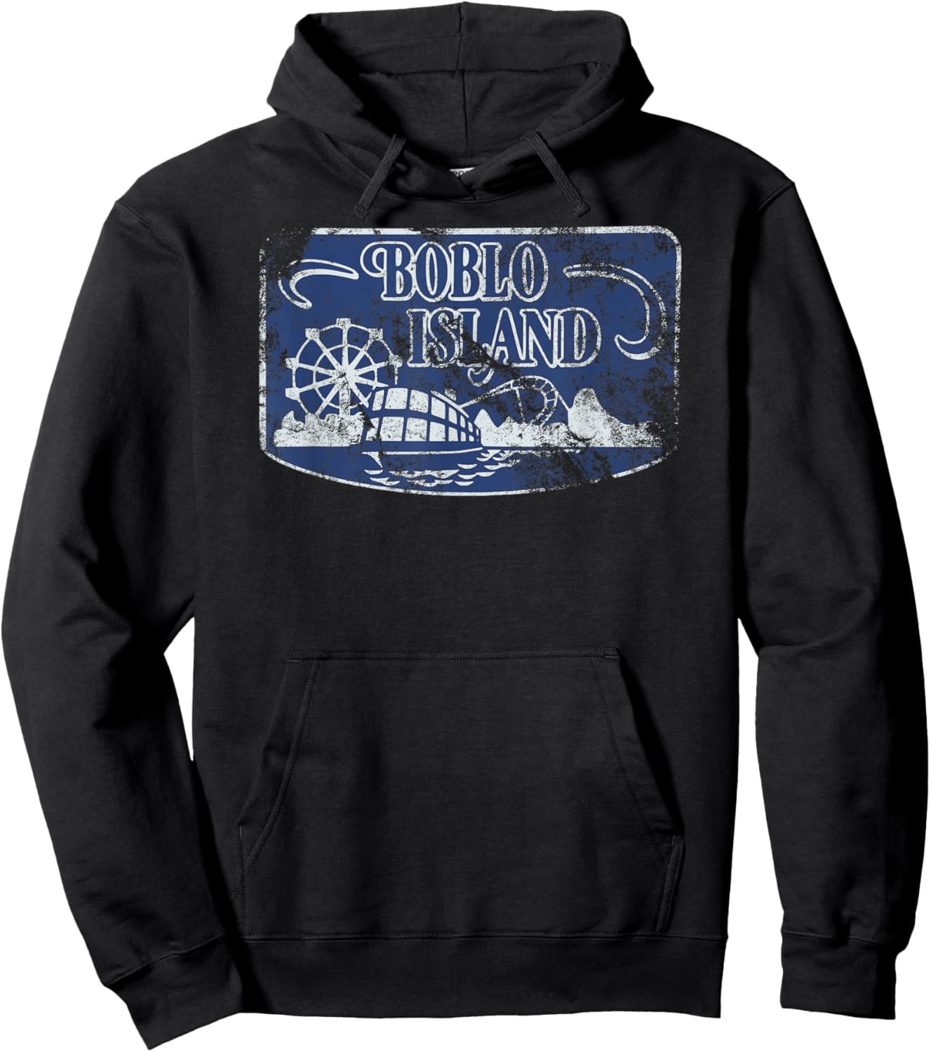 Boblo Island - Detroit - Vintage Distressed Worn Look Hoodie - Hoodie | Black