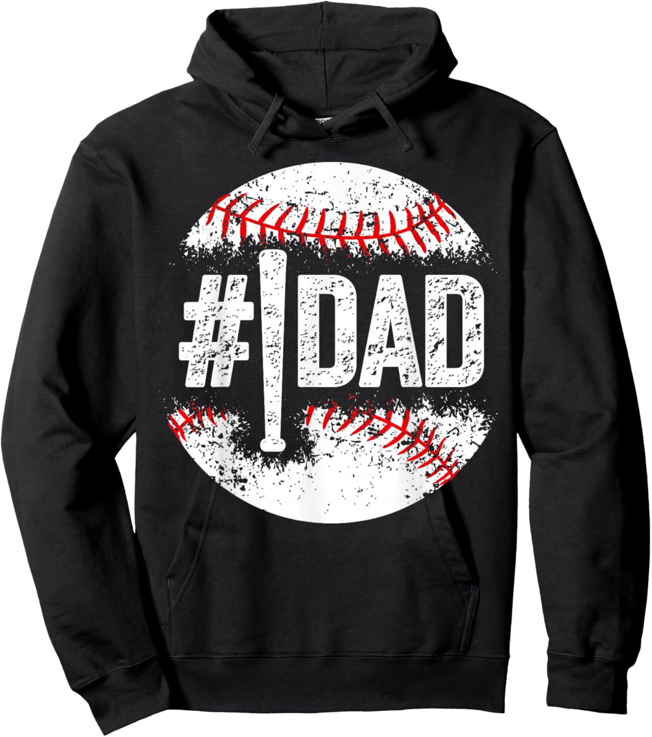#1 Dad Baseball Number One Daddy Son Baseball Player Hoodie - Hoodie | Black