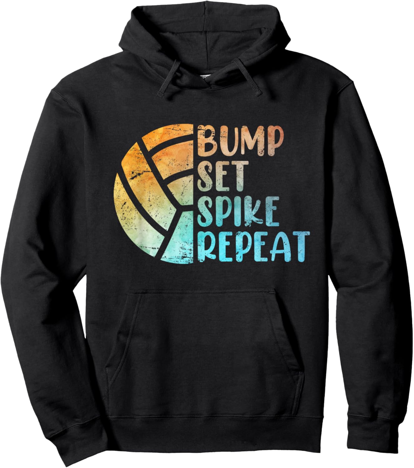 Volleyballer Bump Set Spike Repeat Volleyball Hoodie - Hoodie | Black