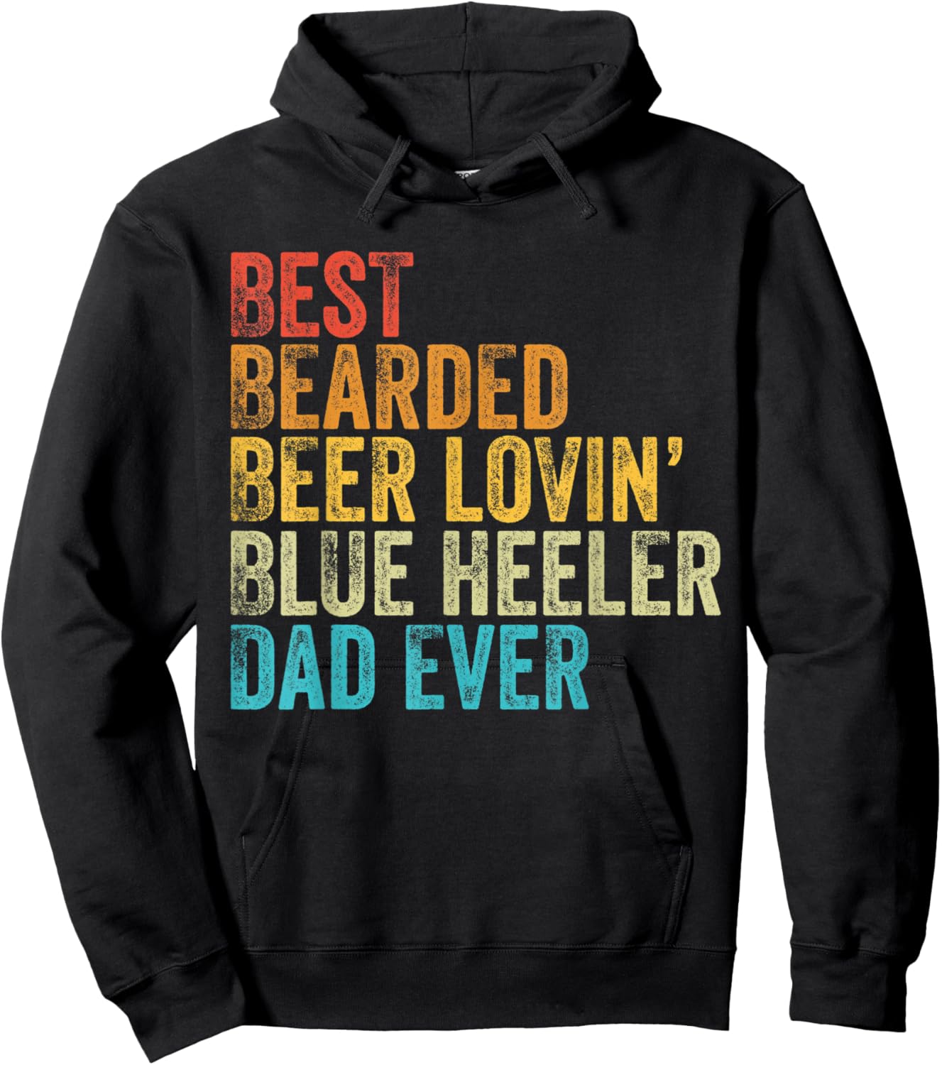 Best Bearded Beer Lovin Blue Heeler Dad Pet Lover Dog Owner Men Hoodie - Hoodie | Black