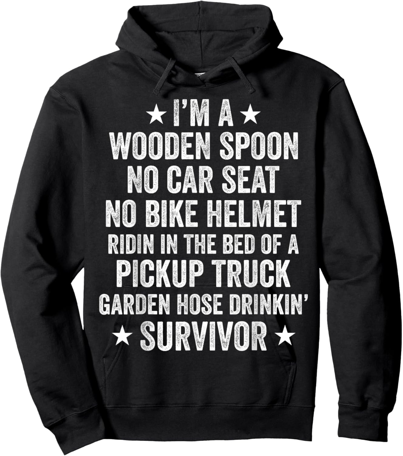 Funny Childhood I'm A Wooden Spoon Survivor Hoodie - Hoodie | Black