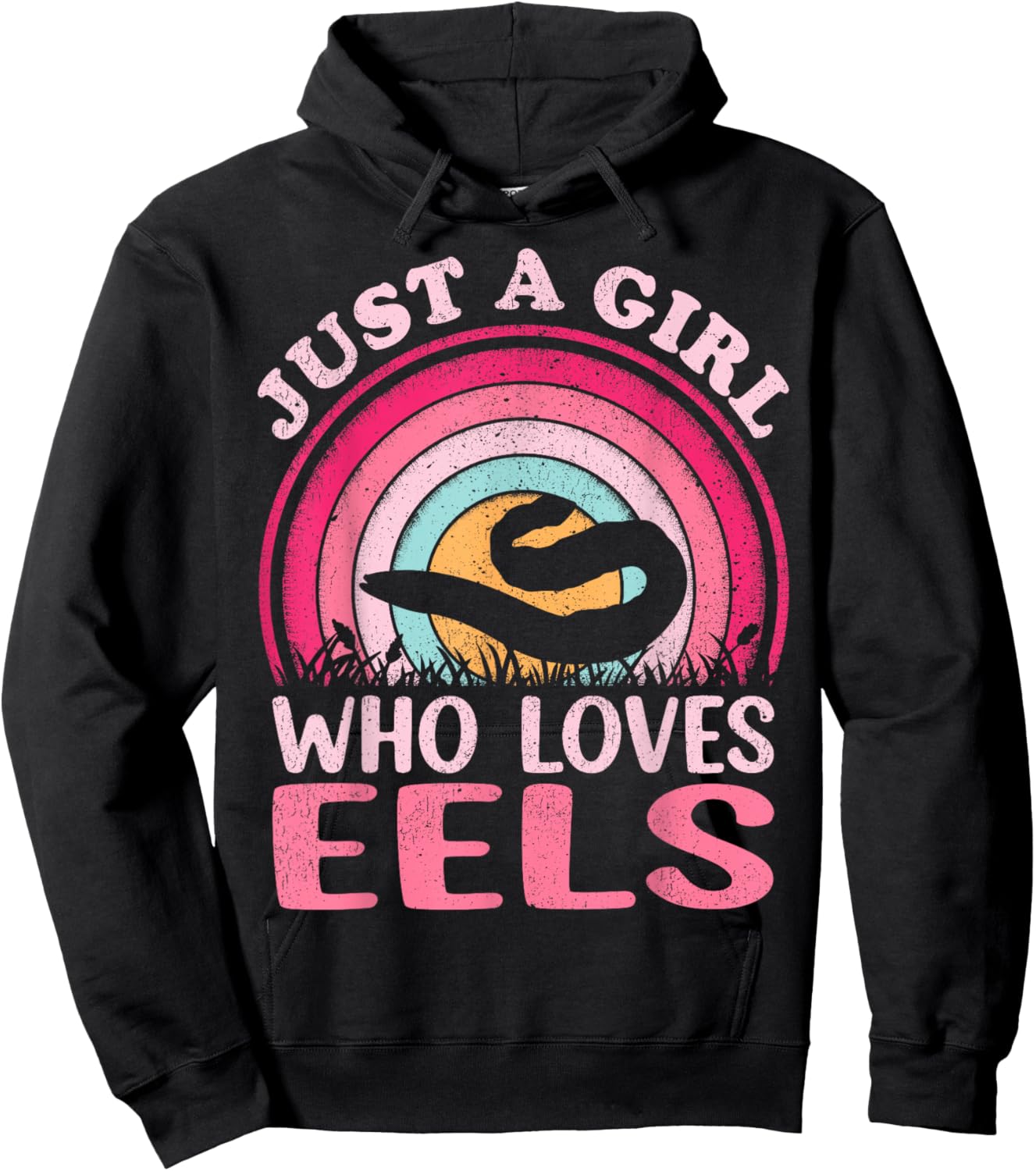 Eel Fish Vintage Retro Just A Girl Who Loves Eels Hoodie - Hoodie | Black