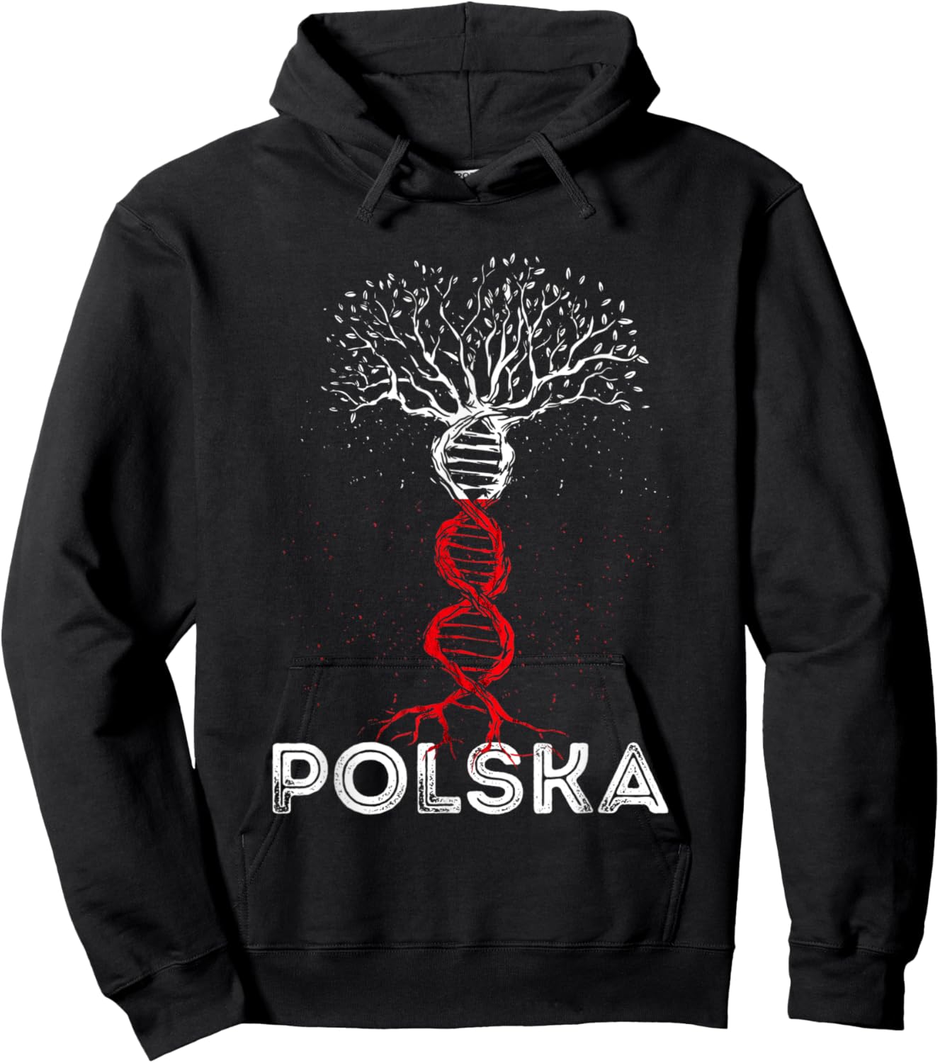 Polska DNA Tree Polish Roots Poland Flag Polish Pride Poland Hoodie - Hoodie | Black