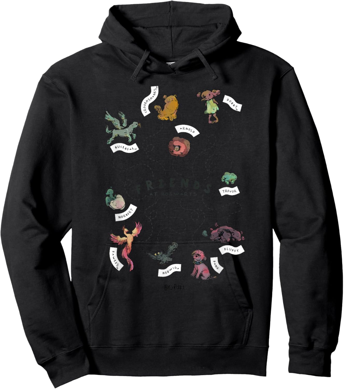 Harry Potter Deathly Hallows 2 Hogwarts Friend Group Hoodie - Hoodie | Black
