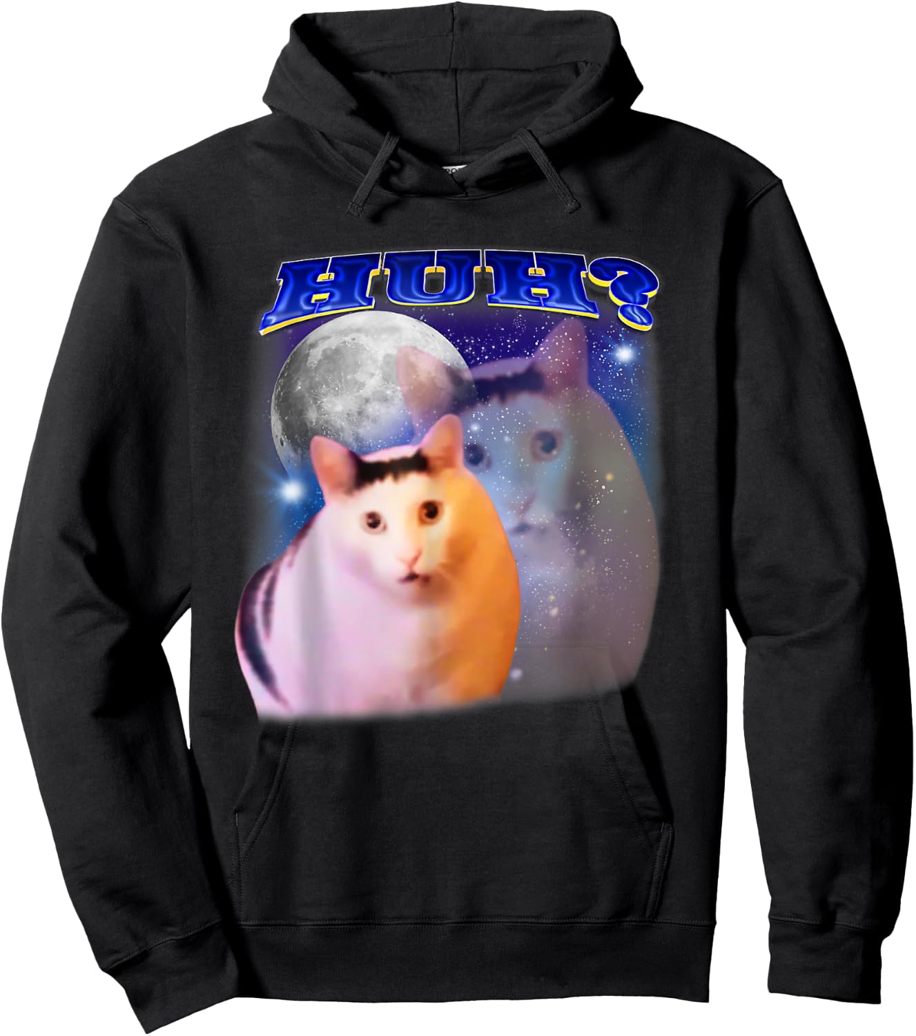 Huh Cat Funny Cat Funny Oddly Specific Dank Meme Hoodie - Hoodie | Black