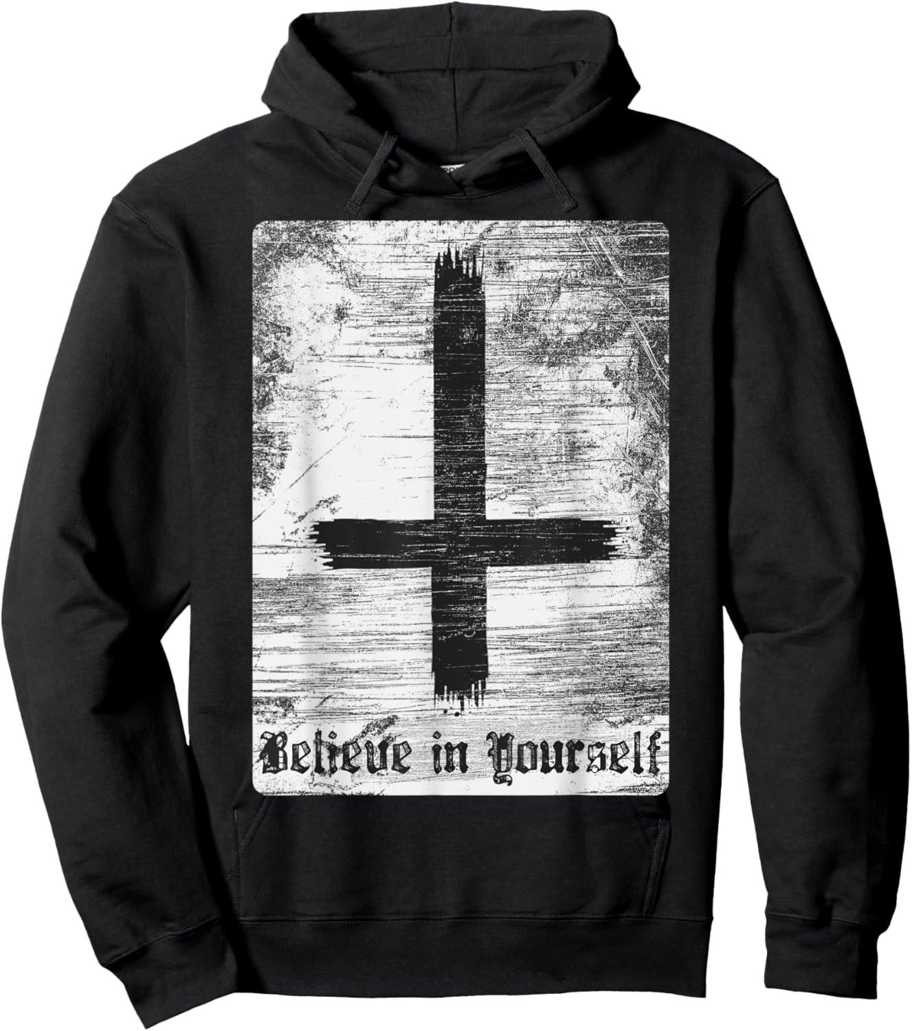 Inverted Cross Atheist Believe in yourself Anti Religion Hoodie - Hoodie | Black