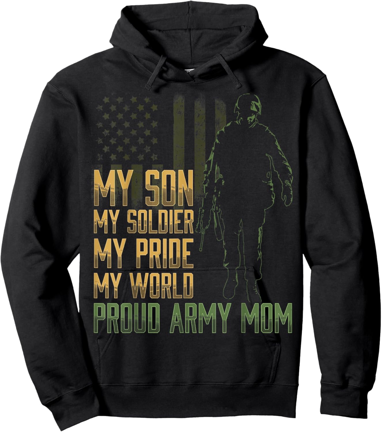 My Son My Soldier Proud Army Mom Military Mother Hoodie - Hoodie | Black