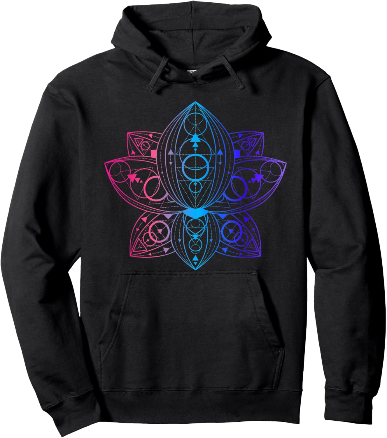 Sacred Geometry Lotus Art Good Vibes Only Yoga Hoodie - Hoodie | Black