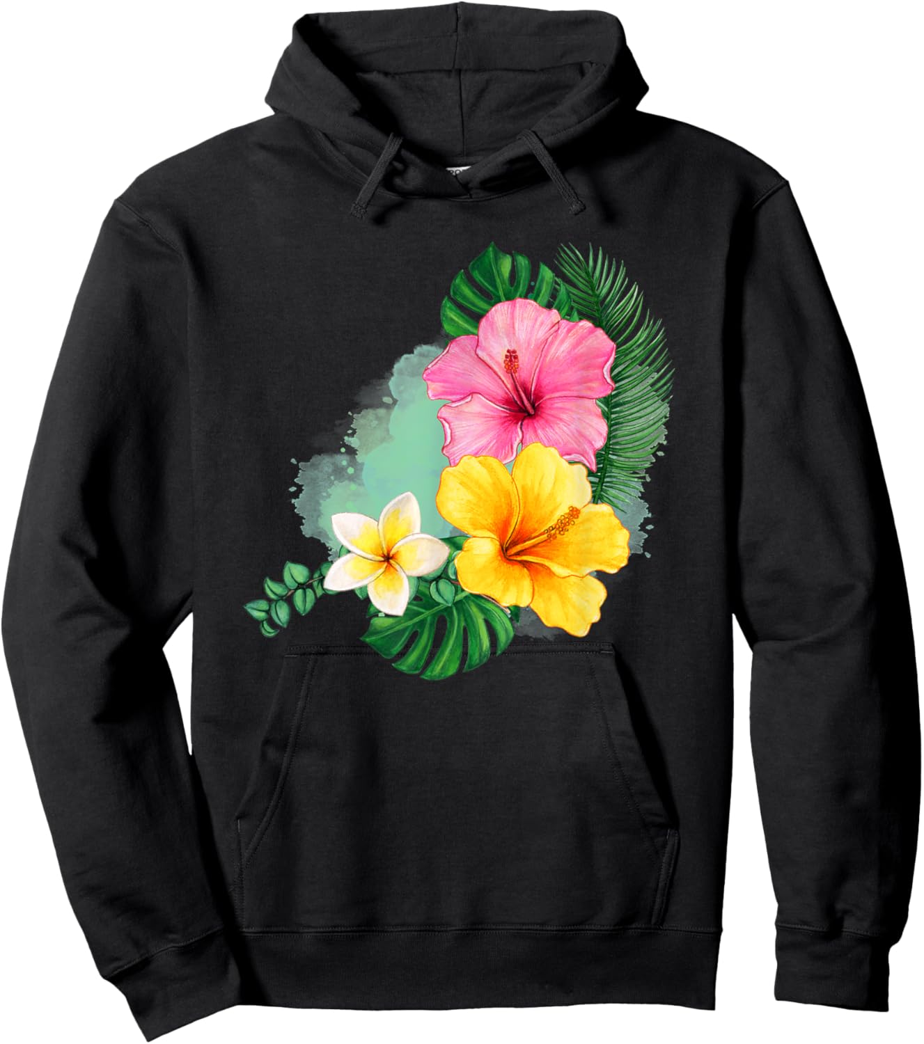 Tropical Flower Hibiscus Plumeria Design for Gardener Hoodie - Hoodie | Black