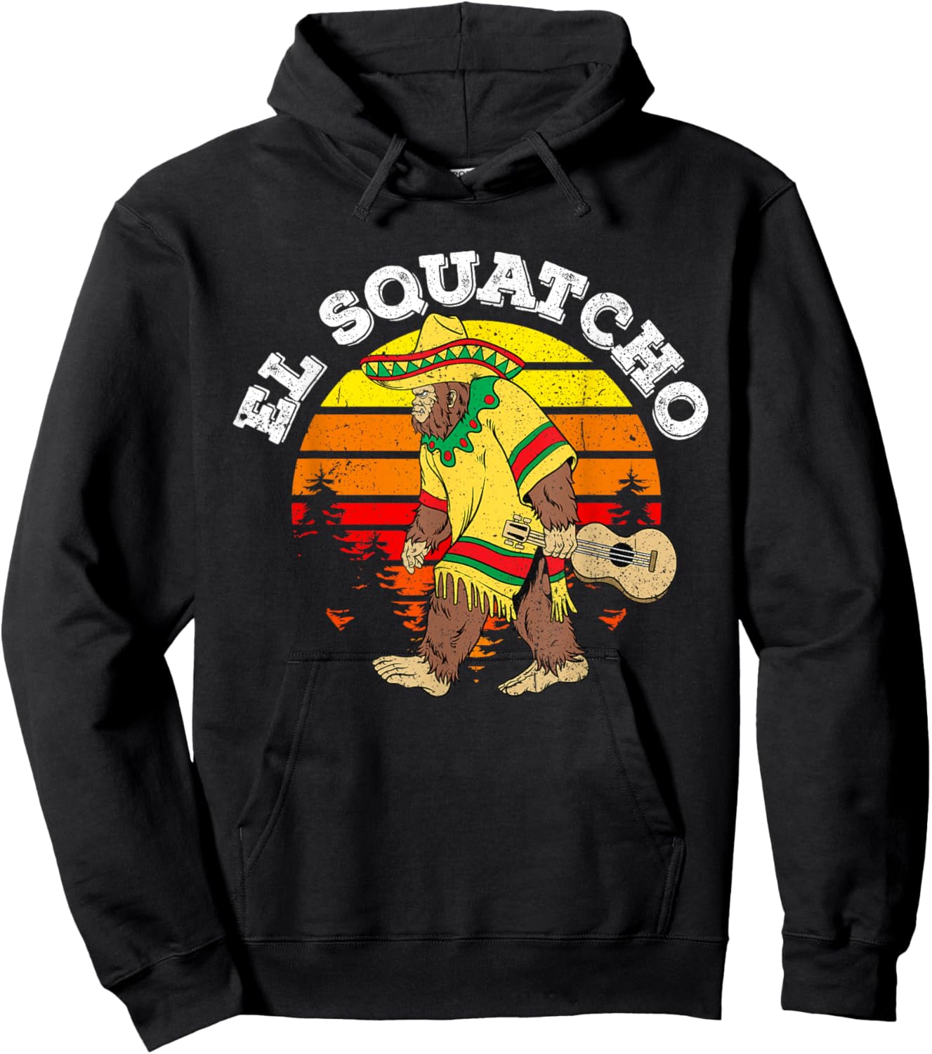 El Squatcho Mexican Sasquatch Cinco De Mayo Bigfoot Hoodie - Hoodie | Black