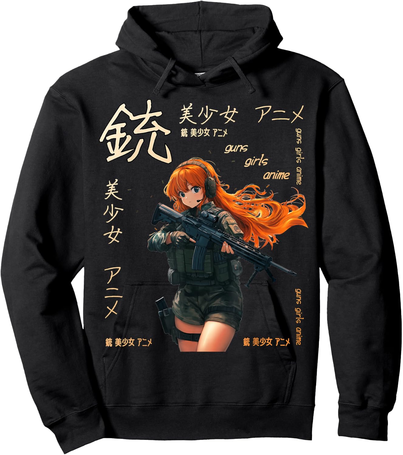 Anime Waifu Graphic Hoodie - Hoodie | Black