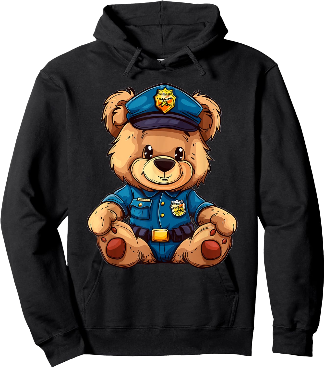 Kids Police Teddy Hoodie - Hoodie | Black